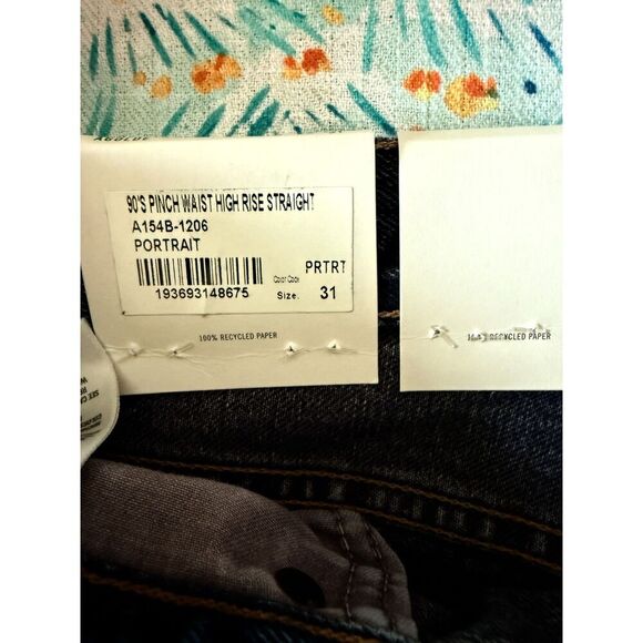 NWT Agolde 90's Pinch Waist Jeans in Portrait Straight Leg Med Wash Size 31 - Picture 5 of 9